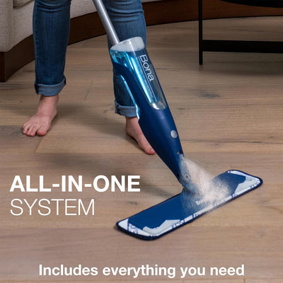 Bona Premium Hardwood Floor Spray Mop - Includes Cleaning Solution & Microfiber Pad - Dual Zone Cleaning