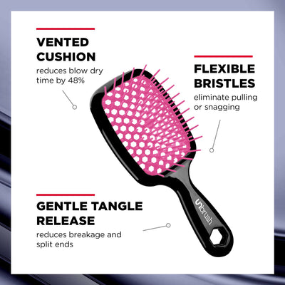 FHI HEAT UNbrush Wet & Dry Vented Detangling Hair Brush, Cherry Blossom