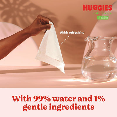 Huggies Natural Care Sensitive Baby Wipes, Hypoallergenic, 99% Purified Water, 3 Refill Packs (624 Wipes Total)