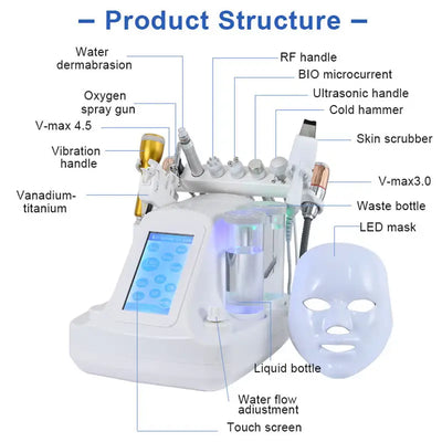 Ultrasonic Microcurent Beauty A Masque Pro Face Laser Hydra Vacuum Nano Spray Oxygen Injector Alice Super Bubble Facial Machine