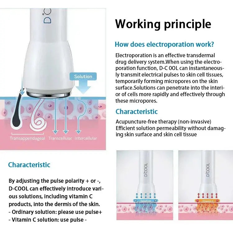 Best 3 in 1 DCOOL Cool and Hot Electropration Face Lift Machine Shrink Pores Skin Tightening Wrinkle Removal Beauty Machine f