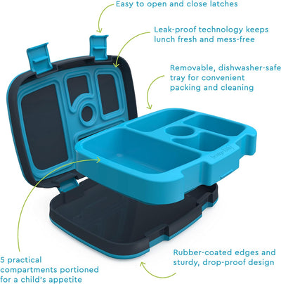 Bentgo® Kids Prints Leak-Proof, 5-Compartment Bento-Style Kids Lunch Box - Ideal Portion Sizes for Ages 3 to 7 - BPA-Free, Dishwasher Safe, Food-Safe Materials (Dinosaur)