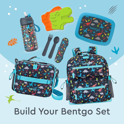 Bentgo® Kids Prints Leak-Proof, 5-Compartment Bento-Style Kids Lunch Box - Ideal Portion Sizes for Ages 3 to 7 - BPA-Free, Dishwasher Safe, Food-Safe Materials (Dinosaur)