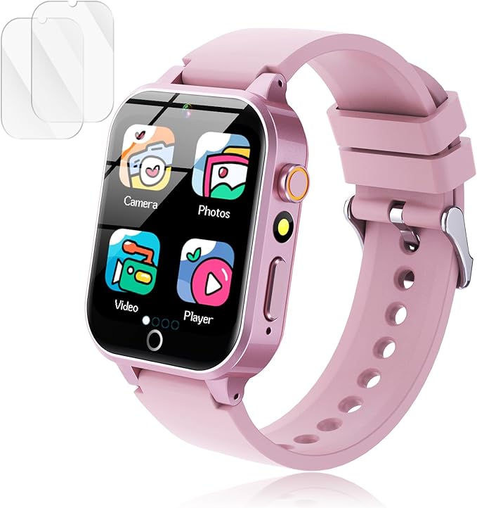 Smart Watch for Kids, with 26 Puzzle Games, Touch Screen, HD Camera, Alarm Clock, Toys for Ages 4-12 Years Old.Birthday Gift for Boys Girls (Pink)