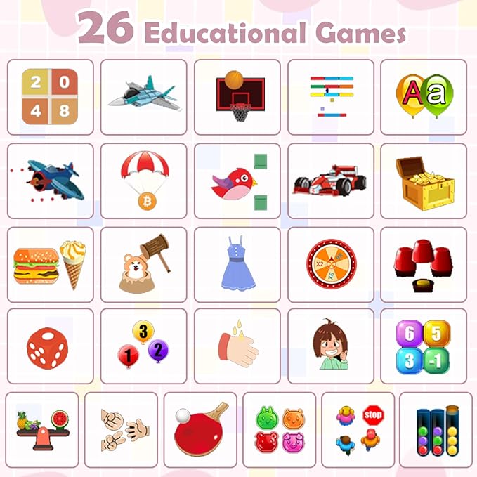 Smart Watch for Kids, with 26 Puzzle Games, Touch Screen, HD Camera, Alarm Clock, Toys for Ages 4-12 Years Old.Birthday Gift for Boys Girls (Pink)