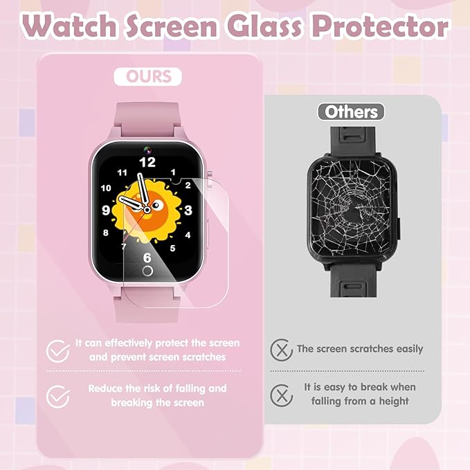 Smart Watch for Kids, with 26 Puzzle Games, Touch Screen, HD Camera, Alarm Clock, Toys for Ages 4-12 Years Old.Birthday Gift for Boys Girls (Pink)