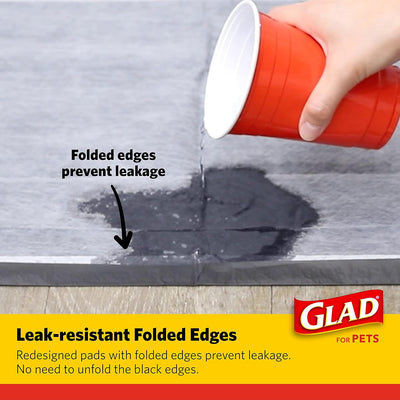 Glad for Pets Black Charcoal Training Pads for Dogs, 23" x 23" - Super Absorbent & Odor Neutralizing Dog Potty Pads, Leak-Resistant Puppy Pee Pads, Pheromone Attractant for Easy Training, Pack of 100