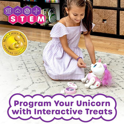 Robo Pets Toy for Girls and Boys - Remote Control Toy with Interactive Hand Motion Gestures, STEM Program Treats, Walking and Dancing Robot Unicorn Kids (Pink)