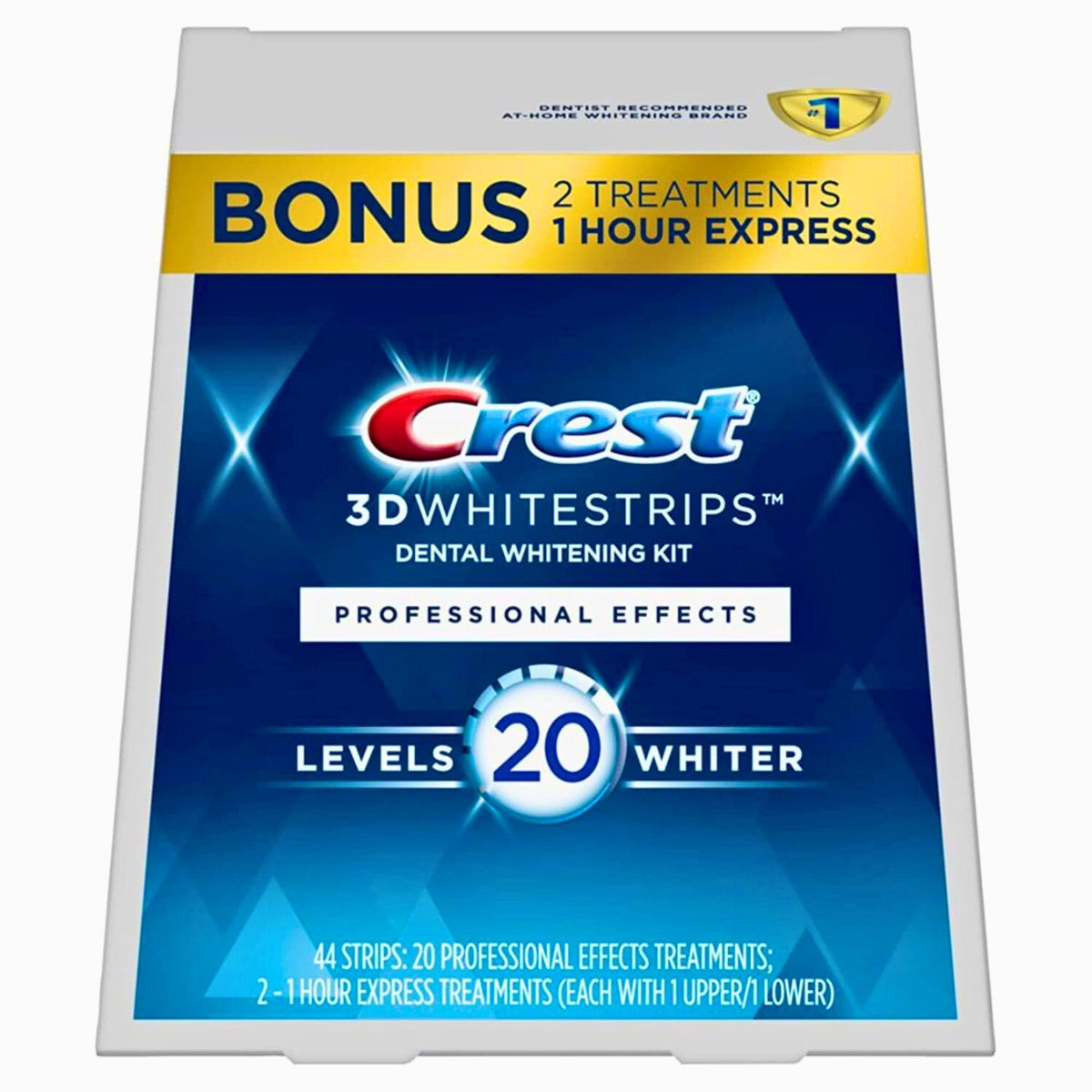 Crest 3D Whitestrips, Professional Effects, Teeth Whitening Strip Kit, 44 Strips (22 Count Pack) Open Box