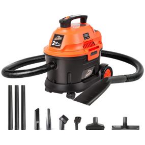 Armor All AA255W 2.5 Gallon 2 Peak HP Utility Wet/Dry Car and Shop Vac, 2.5-Gallon, Orange