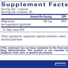 Pure Encapsulations Magnesium (Glycinate) - Supplement to Support Stress Relief, Sleep, Heart Health, Nerves, Muscles, and Metabolism* - with Magnesium Glycinate - 90 Capsules