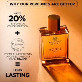 Bella Vita Luxury Honey Oud Eau de Parfum - Floral & Spicy Scent - Clean, Vegan, Cruelty-Free - 1.7 oz