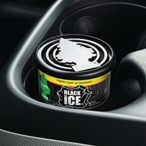 LITTLE TREES Car Air Freshener,  Adjustable Lid for Desired Strength. Black Ice, 4 Air Fresheners