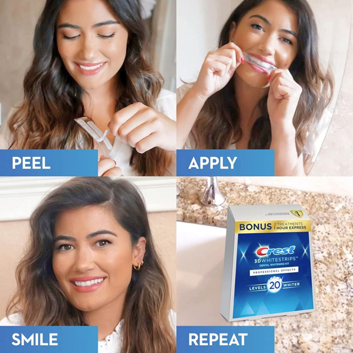 Crest 3D Whitestrips, Professional Effects, Teeth Whitening Strip Kit, 44 Strips (22 Count Pack) Open Box