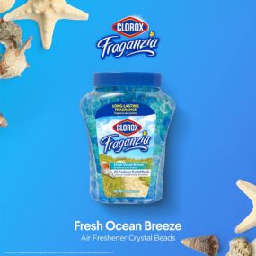 Clorox Fraganzia Air Freshener Crystal Beads Fresh Ocean Breeze 12oz | Long-Lasting Air Freshener Beads 12 Ounces