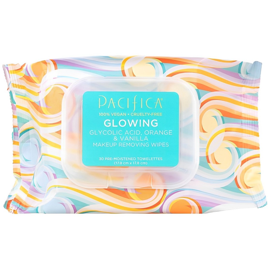 Pacifica Beauty Makeup Remover Wipes - Glycolic Acid, Coconut Water, Aloe - Vegan