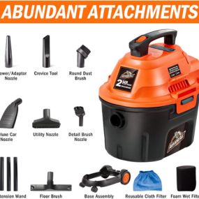 Armor All AA255W 2.5 Gallon 2 Peak HP Utility Wet/Dry Car and Shop Vac, 2.5-Gallon, Orange