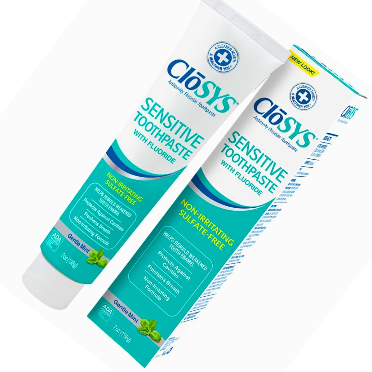 CloSYS Fluoride Toothpaste - 7 oz, Gentle Mint, Whitening, Enamel Protection, Sulfate-Free