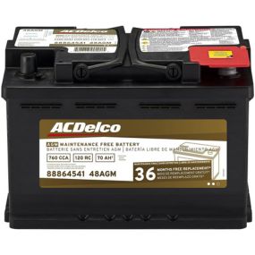 ACDelco silver, calcium Gold 48AGM 36 Month Warranty AGM BCI Group 48 Battery For Truck , Black