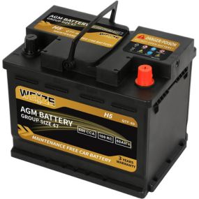 Weize Platinum AGM Battery BCI Group 47-12v 60ah H5 Size 47 Automotive Battery, 100RC, 680CCA, 36 Months Warranty