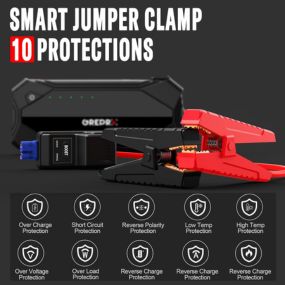GREPRO Car Jump Starter, 3000A Car Battery, 12V Battery Booster, Jump Box with Jumper Cables,
