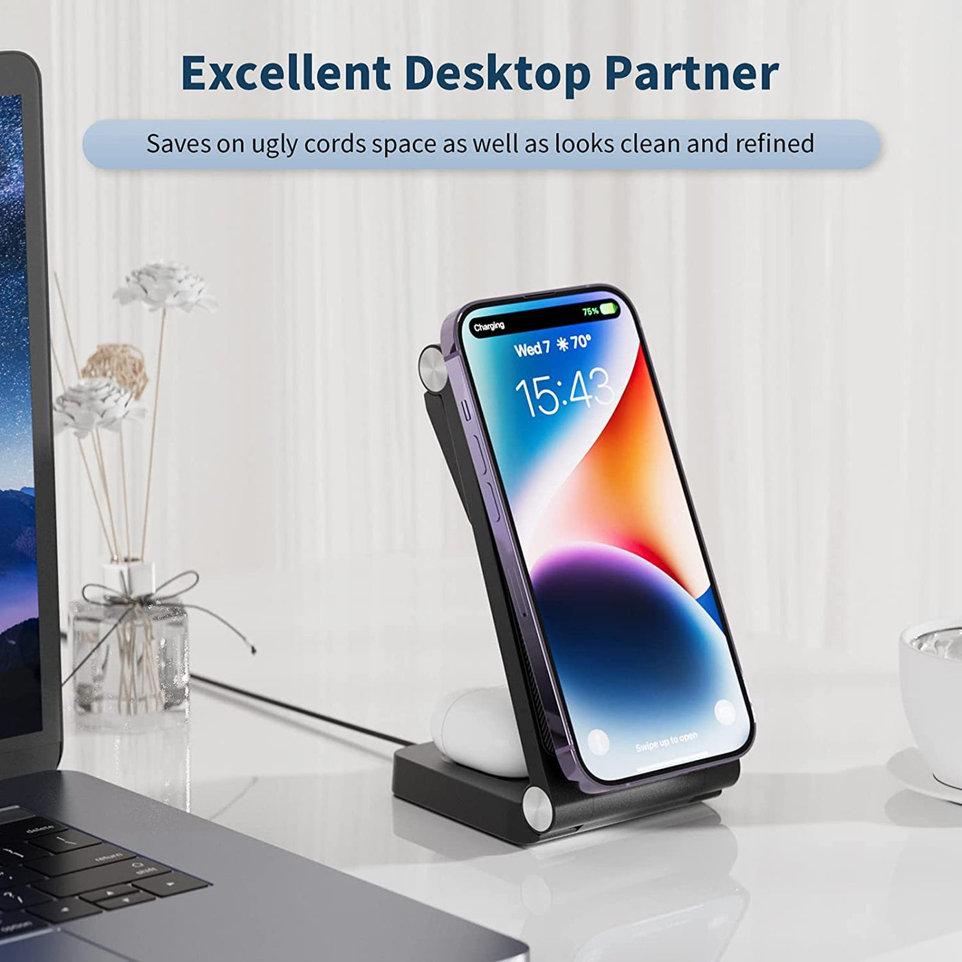 New Vertical Folding Magnetic Three-in-one Wireless Charger
