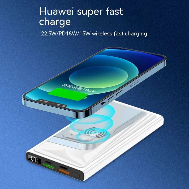 Two-way Fast Charging Large Capacity Wireless Power Bank Mobile Power Supply