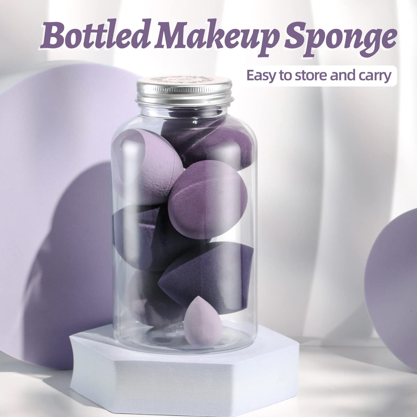 Makeup Sponge Set BS-MALL Blender Sponges 7 Pcs for Liquid, Cream, and Powder, Multi-colored with 1 Mini Makeup Sponge Pink (A-Pink)