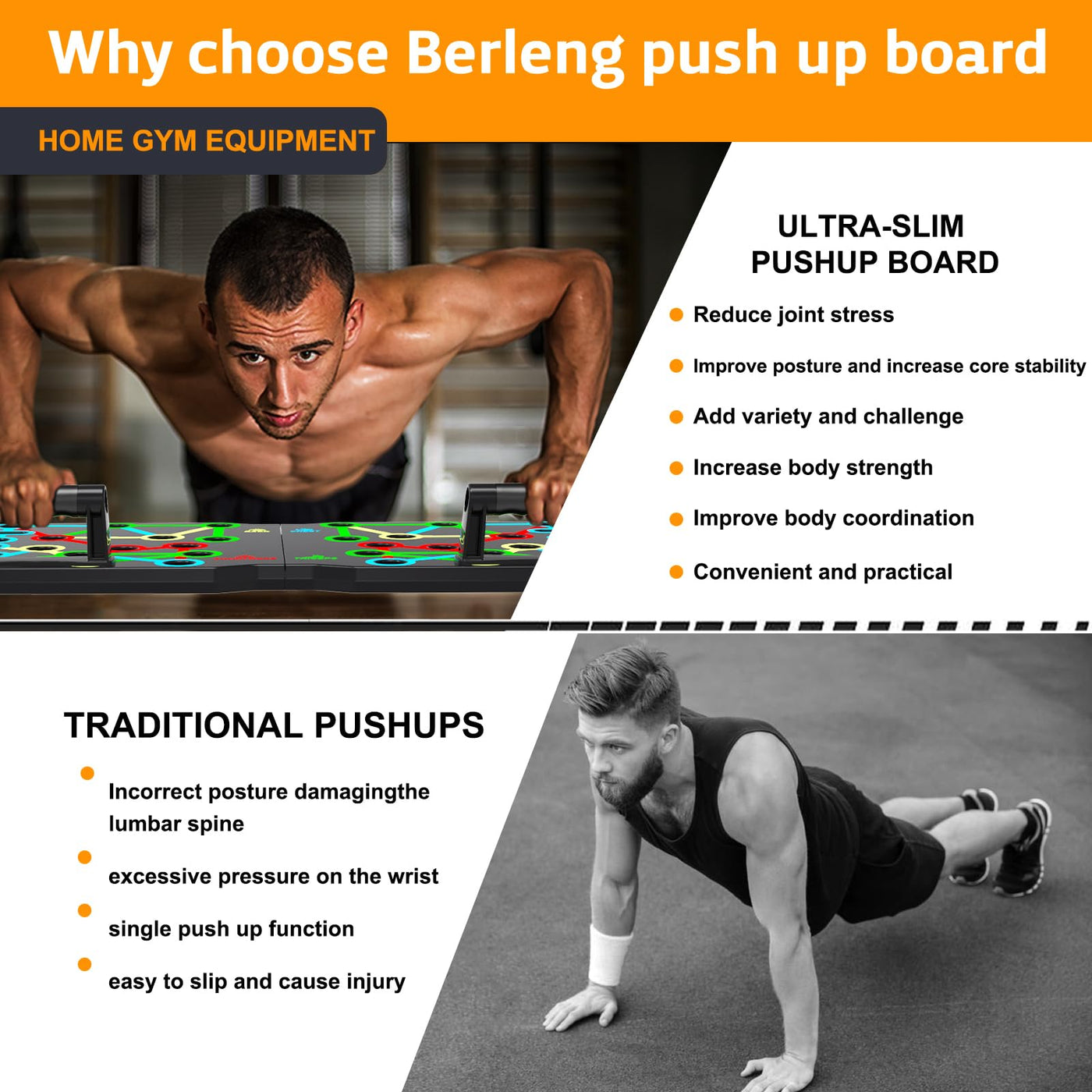 Push Up Board, Foldable 10 in 1 Push Up Bar with Resistance Bands,Portable Multi-Function Push up Handles for Floor,Professional Push Up Strength Training Equipment