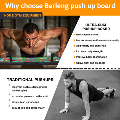 Push Up Board, Foldable 10 in 1 Push Up Bar with Resistance Bands,Portable Multi-Function Push up Handles for Floor,Professional Push Up Strength Training Equipment