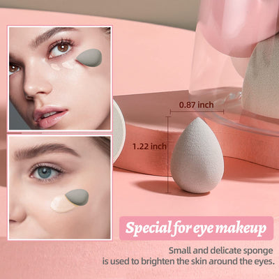 Makeup Sponge Set BS-MALL Blender Sponges 7 Pcs for Liquid, Cream, and Powder, Multi-colored with 1 Mini Makeup Sponge Pink (A-Pink)