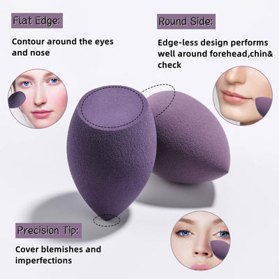 Makeup Sponge Set BS-MALL Blender Sponges 7 Pcs for Liquid, Cream, and Powder, Multi-colored with 1 Mini Makeup Sponge Pink (A-Pink)