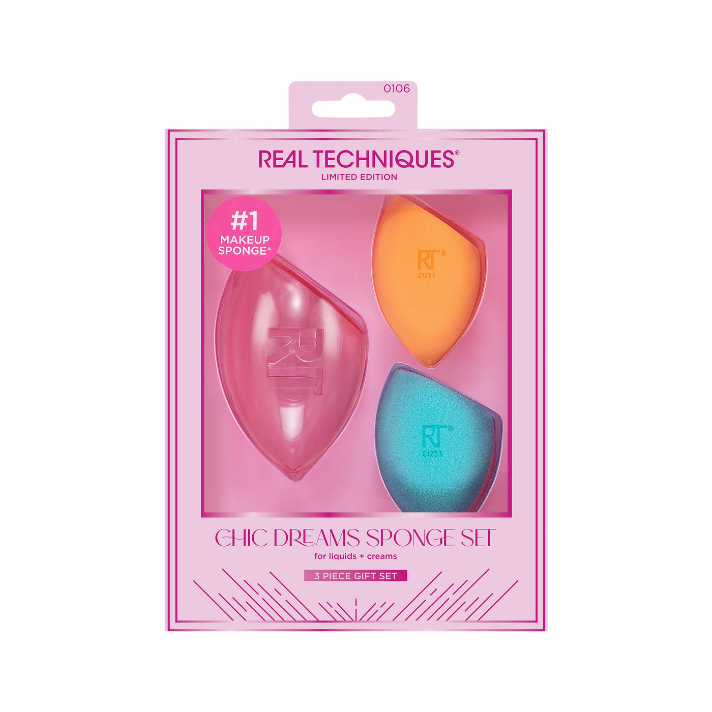 Real Techniques Miracle Complexion Sponge, Makeup Blender for Liquid and Cream Foundation, Full Coverage, Streak-Free Professional Makeup Tool, Cruelty Free, Vegan, Latex Free, 4 Count