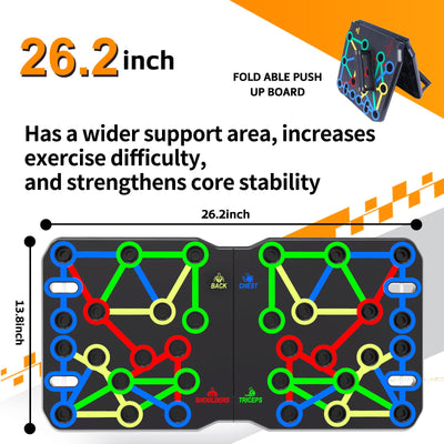 Push Up Board, Foldable 10 in 1 Push Up Bar with Resistance Bands,Portable Multi-Function Push up Handles for Floor,Professional Push Up Strength Training Equipment