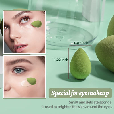 Makeup Sponge Set BS-MALL Blender Sponges 7 Pcs for Liquid, Cream, and Powder, Multi-colored with 1 Mini Makeup Sponge Pink (A-Pink)