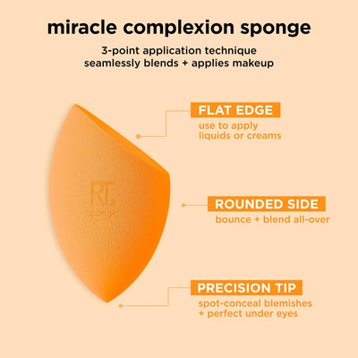 Real Techniques Miracle Complexion Sponge, Makeup Blender for Liquid and Cream Foundation, Full Coverage, Streak-Free Professional Makeup Tool, Cruelty Free, Vegan, Latex Free, 4 Count