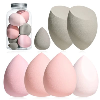 Makeup Sponge Set BS-MALL Blender Sponges 7 Pcs for Liquid, Cream, and Powder, Multi-colored with 1 Mini Makeup Sponge Pink (A-Pink)