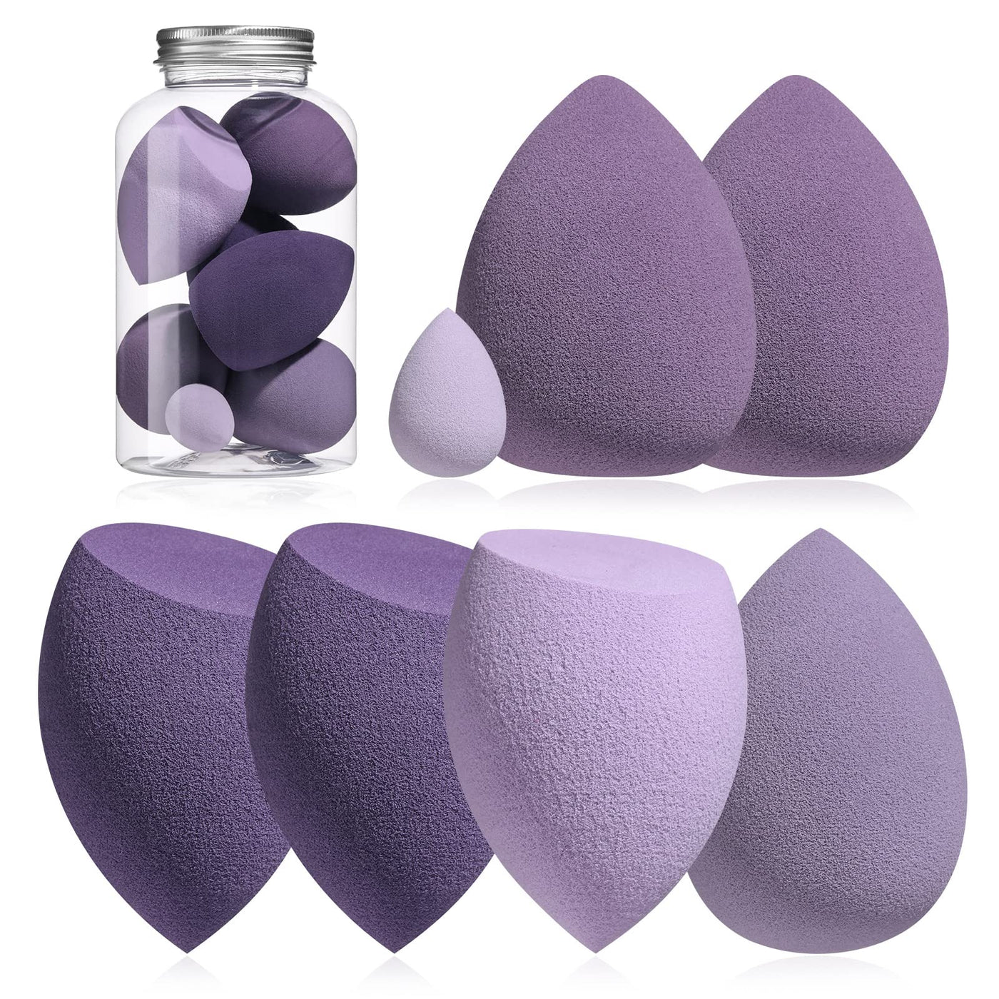 Makeup Sponge Set BS-MALL Blender Sponges 7 Pcs for Liquid, Cream, and Powder, Multi-colored with 1 Mini Makeup Sponge Pink (A-Pink)