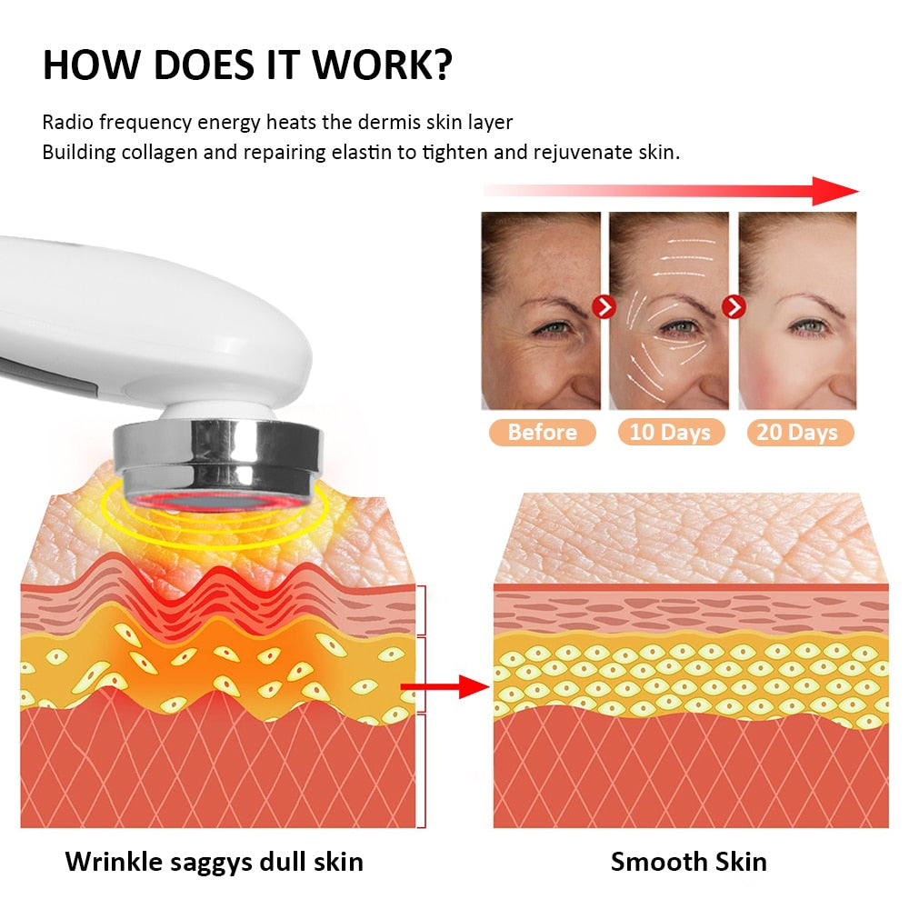 Skin Tightening Machine Face Lifting Device For Wrinkle Anti Aging EMS Skin Rejuvenation Radio Frequency Facial Massager