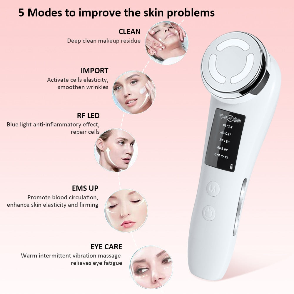 Skin Tightening Machine Face Lifting Device For Wrinkle Anti Aging EMS Skin Rejuvenation Radio Frequency Facial Massager